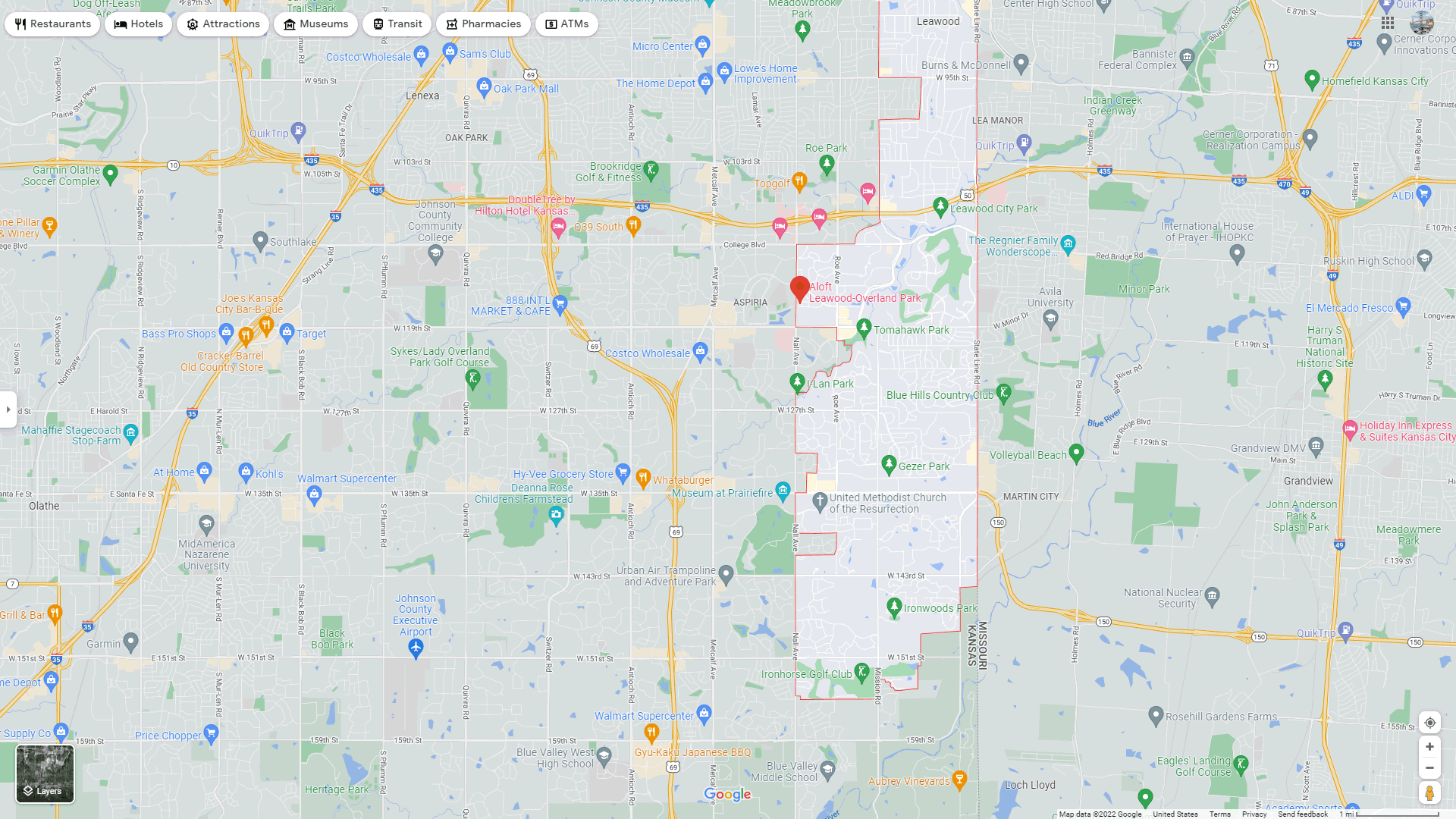Leawood map